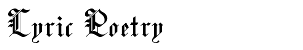 Lyric Poetry font preview